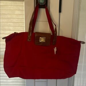 Liz Clairborne Red Tote Bag with croc embossed Accents- vintage 90’s